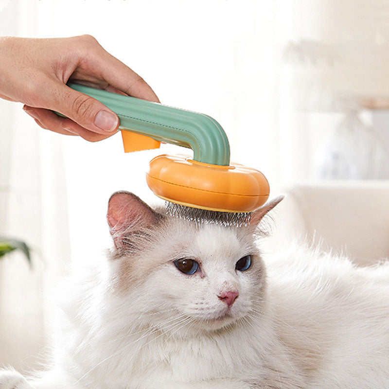 Pet brush with a hair removal and massage system.