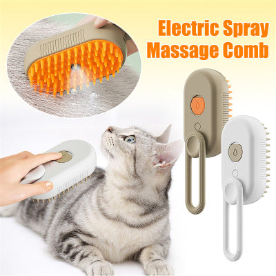 3-in-1 Electric Steam Grooming Brush for Cats and Dogs – Massage and Spray Comb