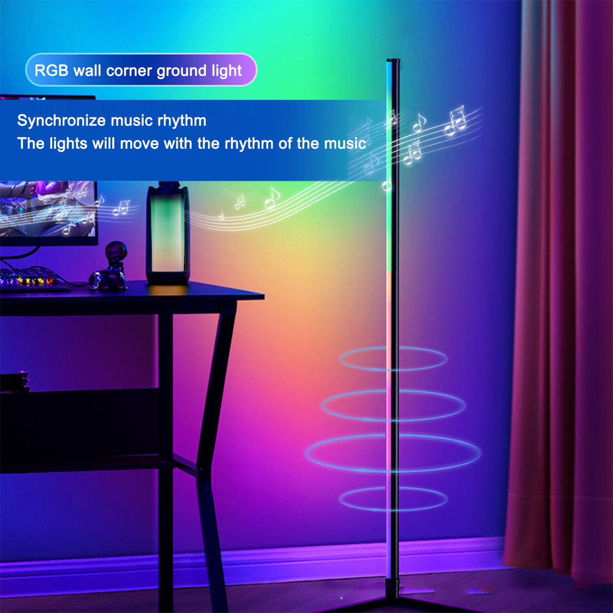 RGB floor mounted lamp post remote control APP control