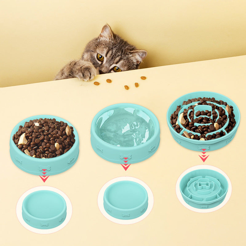 Multifunctional 2-in-1 portable silicone pet bowl