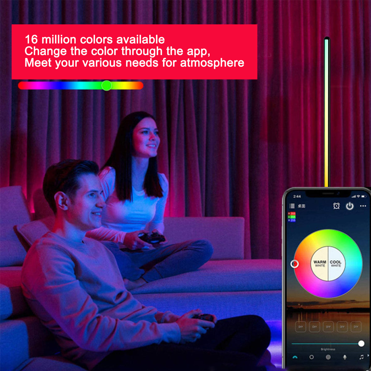 RGB floor mounted lamp post remote control APP control
