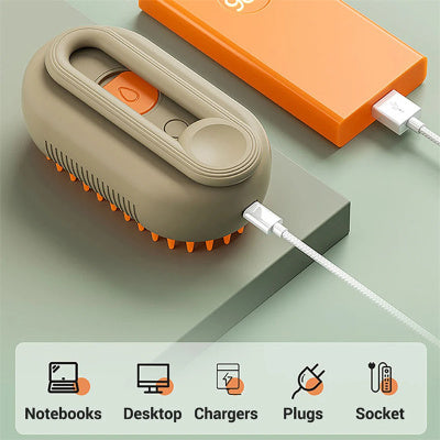 3-in-1 Electric Steam Grooming Brush for Cats and Dogs – Massage and Spray Comb
