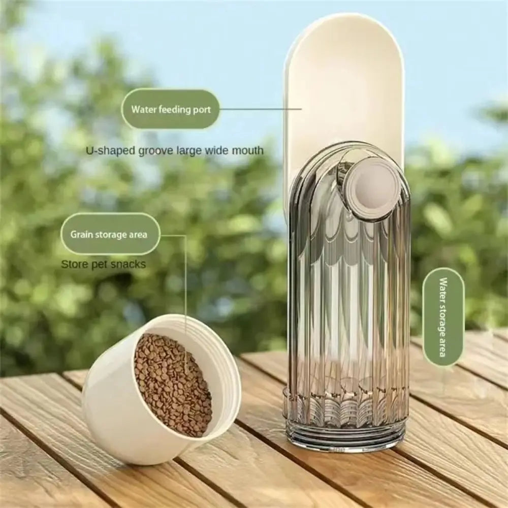 Portable 2-in-1 pet water and food dispenser