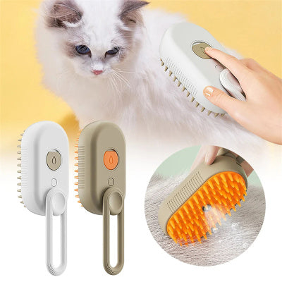 3-in-1 Electric Steam Grooming Brush for Cats and Dogs – Massage and Spray Comb