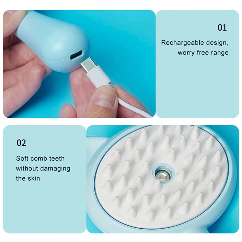 Cats Steamy Brush Pet Dog Brush Electric Spray Cat Hair Brushes.